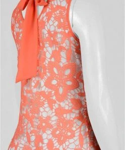 Jolibel - 117013 V Neck Lace Sheath Dress 7 Jolibel - 117013 V Neck Lace Sheath Dress