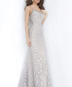 Jovani - 00355 Lace Scoop Neck Trumpet Dress