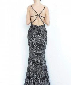 Formal Gowns Jovani - 00501 Embellished V-neck Trumpet Dress