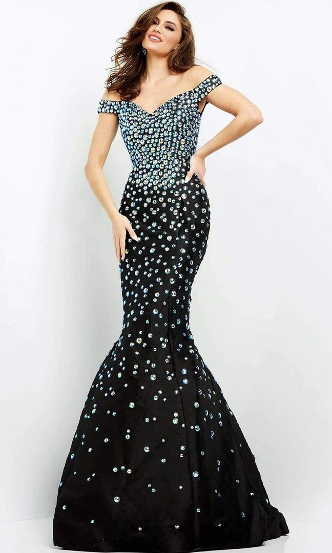 Formal Gowns Jovani - 00699 Beaded Off Shoulder Mermaid Gown 5 Formal Gowns Jovani - 00699 Beaded Off Shoulder Mermaid Gown