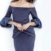 Jovani - 1023 Quarter Length Sleeve Off-Shoulder Fitted Dress 1 Jovani - 1023 Quarter Length Sleeve Off-Shoulder Fitted Dress