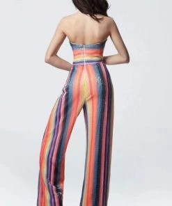 Jovani - 1075 Sequined Strapless Jumpsuit