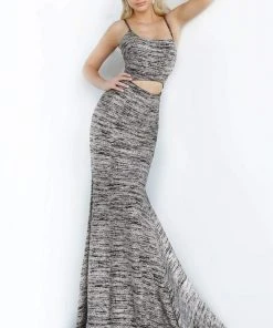 Jovani - 1129 Sleeveless Front Cutout Glitter Stretch Mermaid Gown Formal Gowns 9 Jovani - 1129 Sleeveless Front Cutout Glitter Stretch Mermaid Gown Formal Gowns