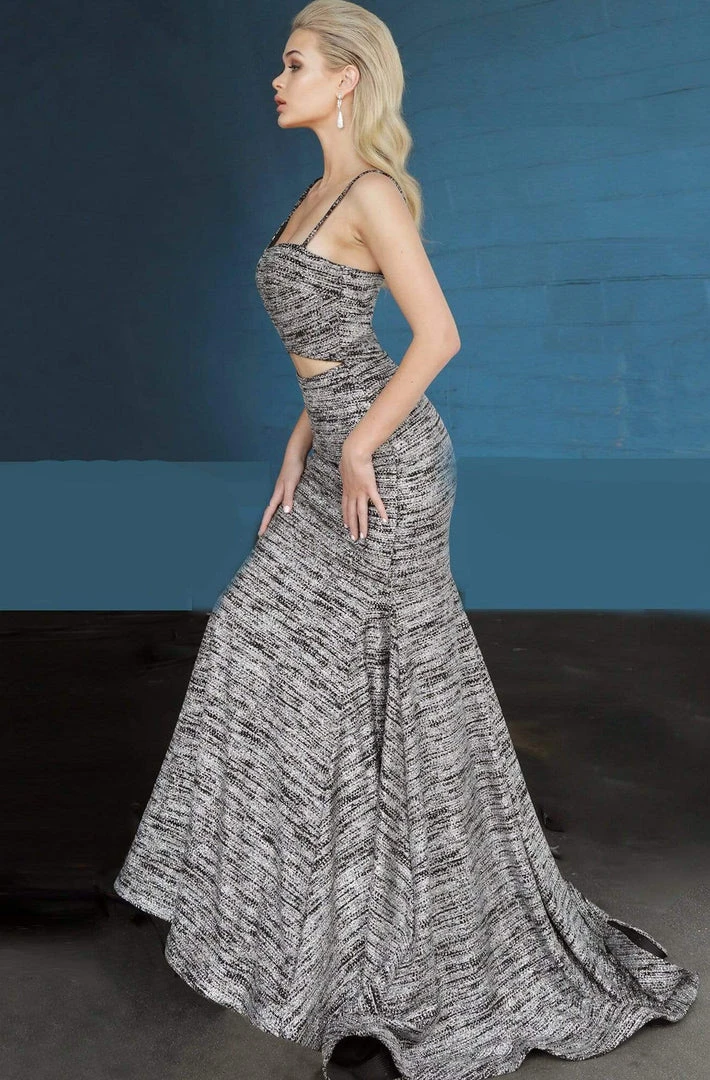 Jovani - 1129 Sleeveless Front Cutout Glitter Stretch Mermaid Gown Formal Gowns 7 Jovani - 1129 Sleeveless Front Cutout Glitter Stretch Mermaid Gown Formal Gowns