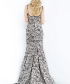 Jovani - 1129 Sleeveless Front Cutout Glitter Stretch Mermaid Gown Formal Gowns 8 Jovani - 1129 Sleeveless Front Cutout Glitter Stretch Mermaid Gown Formal Gowns