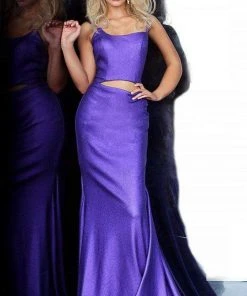 Jovani - 2137 Asymmetrical Cutout Trumpet Gown