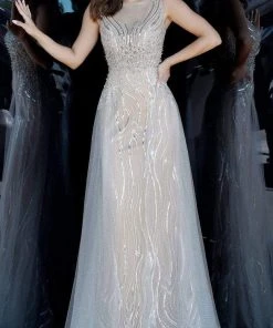 Jovani - 2352 Beaded Bateau Sheath Dress Formal Gowns 7 Jovani - 2352 Beaded Bateau Sheath Dress Formal Gowns