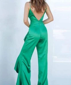 Jovani - 3012 Ruffled Plunging V-Neck Jumpsuit Long Dresses 7 Jovani - 3012 Ruffled Plunging V-Neck Jumpsuit Long Dresses