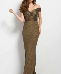 Formal Gowns Jovani - 45156 Ruched Off-Shoulder Sheath Dress 5 Formal Gowns Jovani - 45156 Ruched Off-Shoulder Sheath Dress