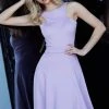 Jovani - 48996 Sleeveless Cut-In Shoulders A-Line Knee Length Dress Prom Dresses