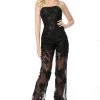 Jovani - 59225 Floral Appliqued Sheer Jumpsuit 1 Jovani - 59225 Floral Appliqued Sheer Jumpsuit