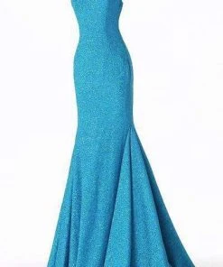 Jovani - 65416 Sleeveless Open Back Glitter Jersey Mermaid Gown