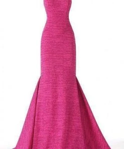 Jovani - 65416 Sleeveless Open Back Glitter Jersey Mermaid Gown