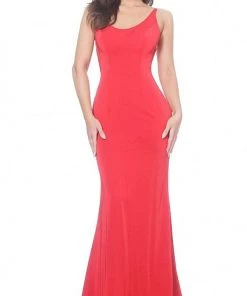 Jovani - 66087 Scoop Neck Long Mermaid Evening Dress