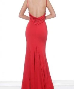 Jovani - 66087 Scoop Neck Long Mermaid Evening Dress