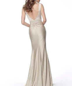 Jovani - 67701 Knotted Ruched Sleeveless Evening Gown Formal Gowns