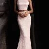 Formal Gowns Jovani - 68398 Two Piece Sequined Halter Trumpet Dress