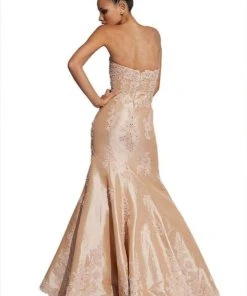 Formal Gowns Jovani - 89462 Lace Appliqued Strapless Mermaid Gown