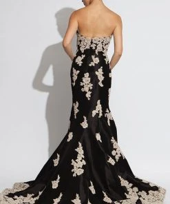 Formal Gowns Jovani - 89462 Lace Appliqued Strapless Mermaid Gown