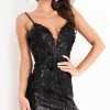 Cocktail Dresses Jovani - Backless Sequin Cocktail Dress 05282SC - 1 Pc Black In Size 2 Available