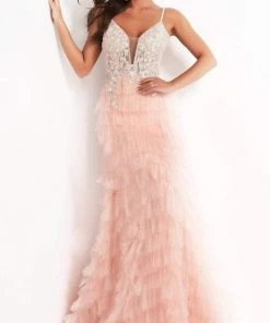 Jovani Bridal - JB2501 Embroidered Tier-Ornate Bridal Dress