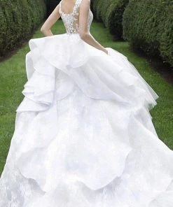 Jovani Bridal - JB68165 Scoop Neck Layered Bridal Gown