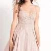 JVN By Jovani Jovani - Embroidered Bodice A-Line Dress JVN04010SC - 1 Pc Nude In Size 0 Available