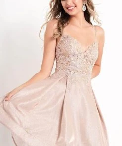 JVN By Jovani Jovani - Embroidered Bodice A-Line Dress JVN04010SC - 1 Pc Nude In Size 0 Available 8 JVN By Jovani Jovani - Embroidered Bodice A-Line Dress JVN04010SC - 1 Pc Nude In Size 0 Available