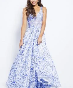 JVN By Jovani Jovani - Embroidered Bodice Prom Ballgown JVN50050 Formal Gowns 5 JVN By Jovani Jovani - Embroidered Bodice Prom Ballgown JVN50050 Formal Gowns