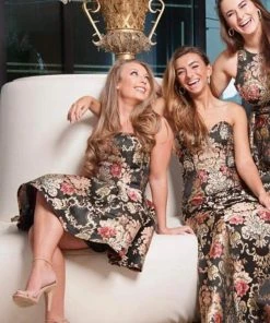 Jovani - Floral Semi-Sweetheart A-Line Dress 41732