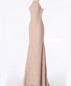 Formal Gowns Jovani - Halter Bodice Glitter Trumpet Dress 64010SC - 1 Pc Blush In Size 4 Available 7 Formal Gowns Jovani - Halter Bodice Glitter Trumpet Dress 64010SC - 1 Pc Blush In Size 4 Available