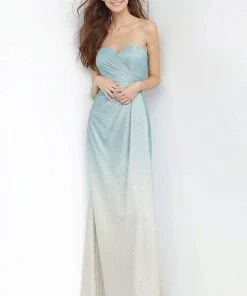 JVN By Jovani Formal Gowns Jovani - JVN01015 Strapless Sweetheart Shimmer Ombre Gown