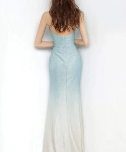 JVN By Jovani Formal Gowns Jovani - JVN01015 Strapless Sweetheart Shimmer Ombre Gown