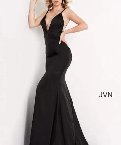 JVN By Jovani Jovani - JVN02044 Deep V-neck Trumpet Dress With Cutouts And Train 10 JVN By Jovani Jovani - JVN02044 Deep V-neck Trumpet Dress With Cutouts And Train