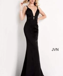 JVN By Jovani Jovani - JVN02044 Deep V-neck Trumpet Dress With Cutouts And Train 11 JVN By Jovani Jovani - JVN02044 Deep V-neck Trumpet Dress With Cutouts And Train