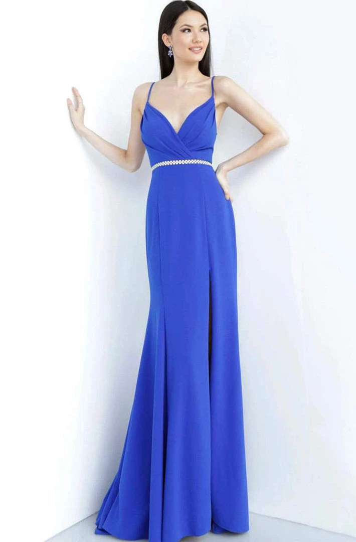 JVN By Jovani Jovani - JVN02713 Ruched Bodice High Slit Long Gown Formal Gowns 3 JVN By Jovani Jovani - JVN02713 Ruched Bodice High Slit Long Gown Formal Gowns