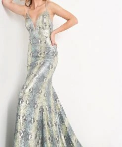 JVN By Jovani Formal Gowns Jovani - JVN05800 Strappy Sweetheart Trumpet Gown