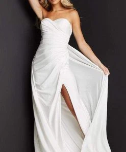 JVN By Jovani Jovani - JVN07648 Strapless Soft Fab Pleated Gown