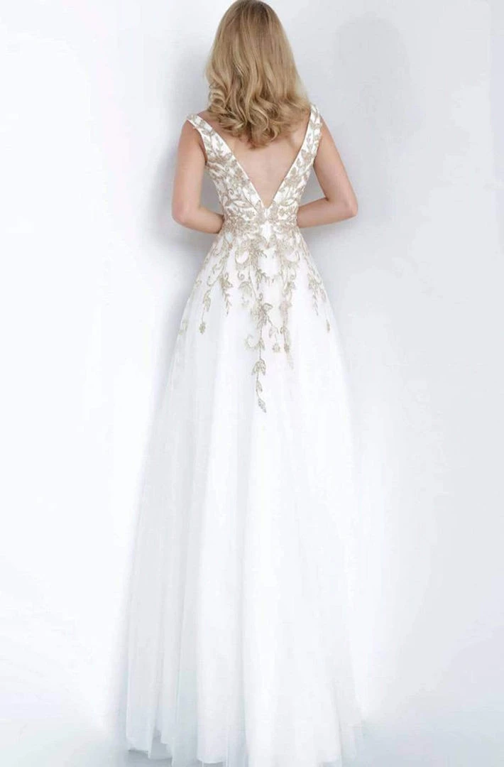 JVN By Jovani Jovani - JVN2302 Embroidered Applique Plunging V-Neck Gown 6 JVN By Jovani Jovani - JVN2302 Embroidered Applique Plunging V-Neck Gown