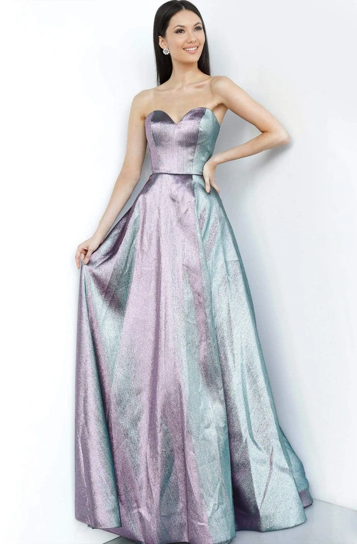 JVN By Jovani Jovani - JVN3775 Strapless Sweetheart Bodice Metallic Gown 3 JVN By Jovani Jovani - JVN3775 Strapless Sweetheart Bodice Metallic Gown