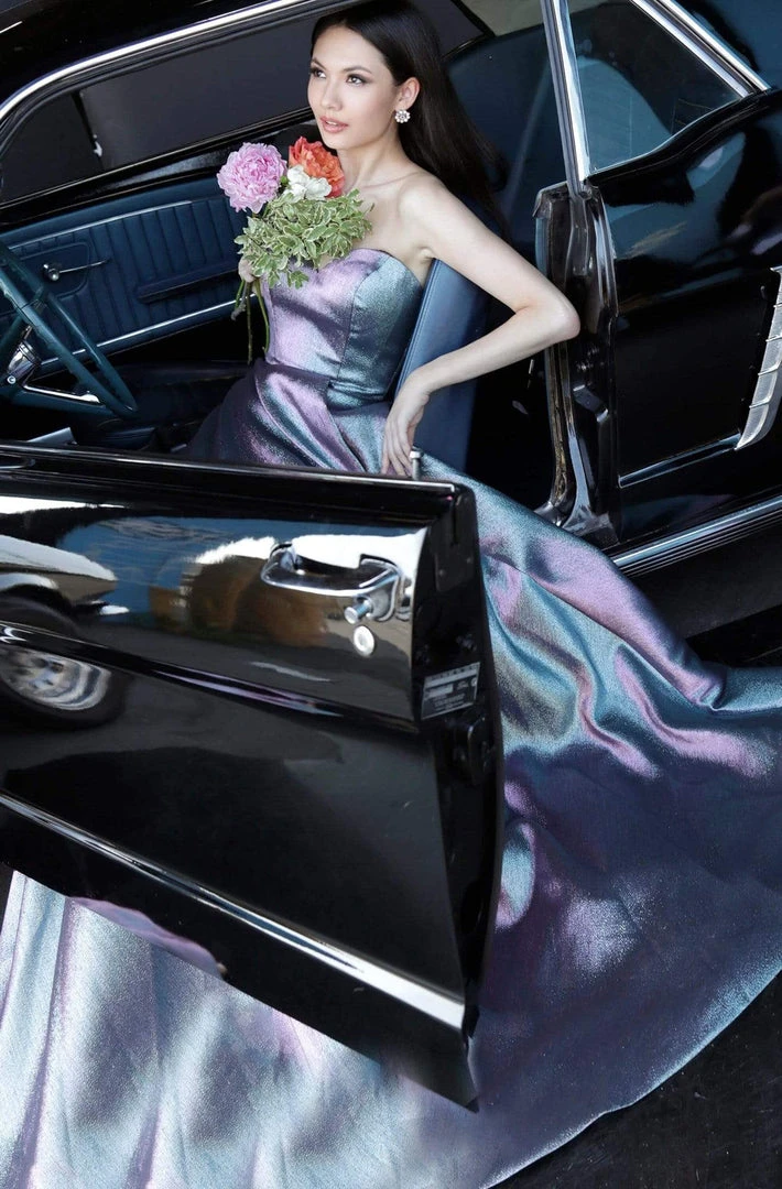 JVN By Jovani Jovani - JVN3775 Strapless Sweetheart Bodice Metallic Gown 6 JVN By Jovani Jovani - JVN3775 Strapless Sweetheart Bodice Metallic Gown