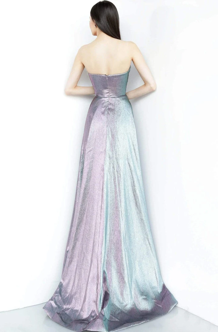 JVN By Jovani Jovani - JVN3775 Strapless Sweetheart Bodice Metallic Gown 4 JVN By Jovani Jovani - JVN3775 Strapless Sweetheart Bodice Metallic Gown
