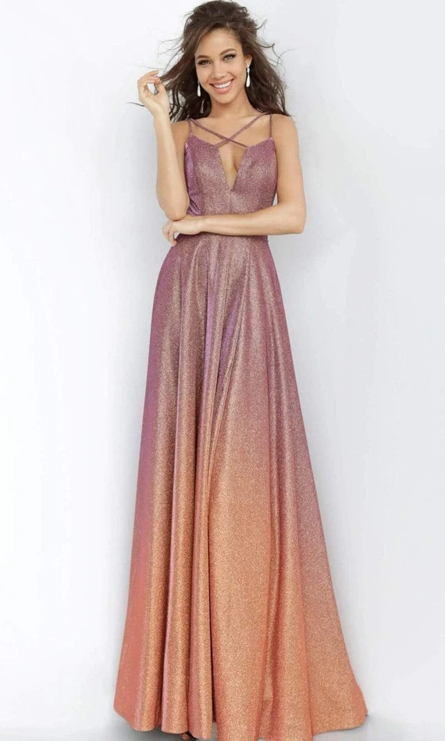 JVN By Jovani Jovani - JVN4327 Crisscross Strapped Bodice High Slit Gown 3 JVN By Jovani Jovani - JVN4327 Crisscross Strapped Bodice High Slit Gown