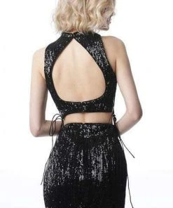 JVN By Jovani Jovani - JVN4692 Sequined Two Piece Fitted Cocktail Dress Cocktail Dresses