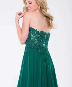 JVN By Jovani Jovani - JVN47312 Strapless Lace Sweetheart A-line Dress Cocktail Dresses 8 JVN By Jovani Jovani - JVN47312 Strapless Lace Sweetheart A-line Dress Cocktail Dresses