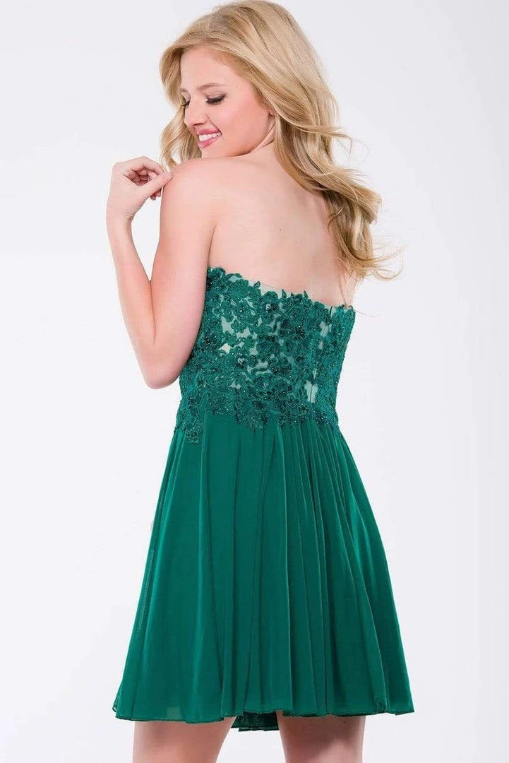 JVN By Jovani Jovani - JVN47312 Strapless Lace Sweetheart A-line Dress Cocktail Dresses 4 JVN By Jovani Jovani - JVN47312 Strapless Lace Sweetheart A-line Dress Cocktail Dresses