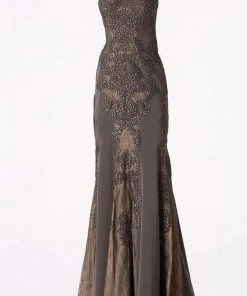 JVN By Jovani Jovani - JVN55869 Beaded Lace Halter Sheath Dress Formal Gowns 25 JVN By Jovani Jovani - JVN55869 Beaded Lace Halter Sheath Dress Formal Gowns