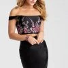 JVN By Jovani Jovani - JVN56026 Two Piece Off-Shoulder Floral Cocktail Dress Cocktail Dresses 2 JVN By Jovani Jovani - JVN56026 Two Piece Off-Shoulder Floral Cocktail Dress Cocktail Dresses