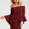 JVN By Jovani Cocktail Dresses Jovani - JVN56067 Off-Shoulder Glittering Short Dress