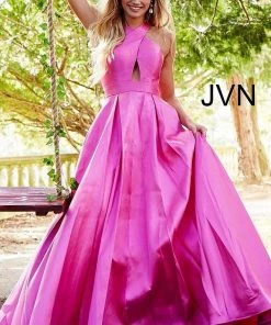 JVN By Jovani Jovani - JVN56093 Crisscrossed Halter Cutout Ballgown 12 JVN By Jovani Jovani - JVN56093 Crisscrossed Halter Cutout Ballgown